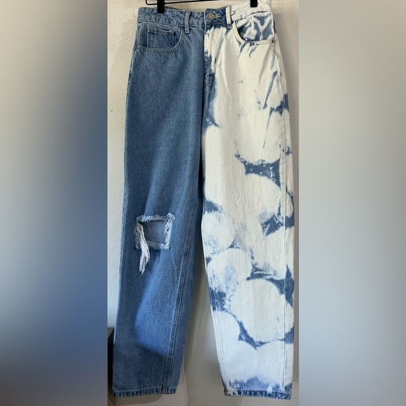 SHEIN Two-Tone Blue and White Women's Jeans - Picture 2 of 10